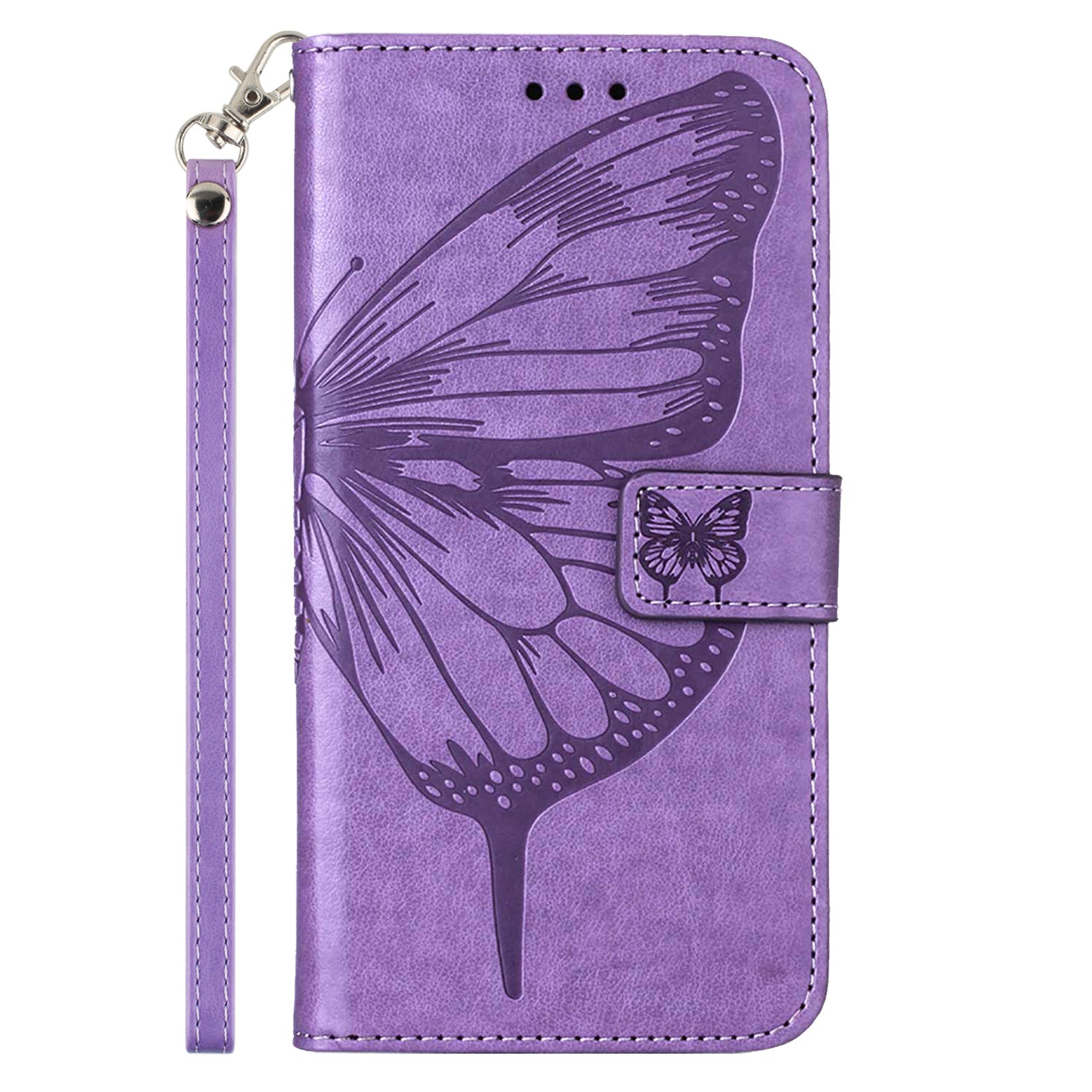 YB Imprinting Series-4 For iPhone 15 Pro Max Phone Leather Case Stand Wallet Butterfly Flower Imprinted Cover with Hand Strap - Light Purple YB Imprinting Series-4 For iPhone 15 Pro Max Phone Leather Case Stand Wallet Butterfly Flower Imprinted Cover with Hand Strap - Light Purple